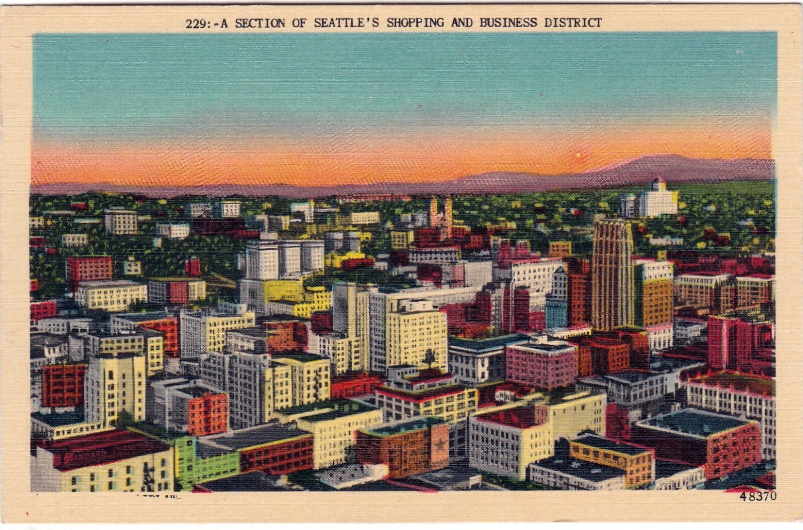 Seattle Shopping & Business District Aerial View wkc1