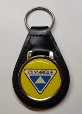 Reproduction Ski Doo Olympique Snowmobile Medallion Leather Keychain (064)