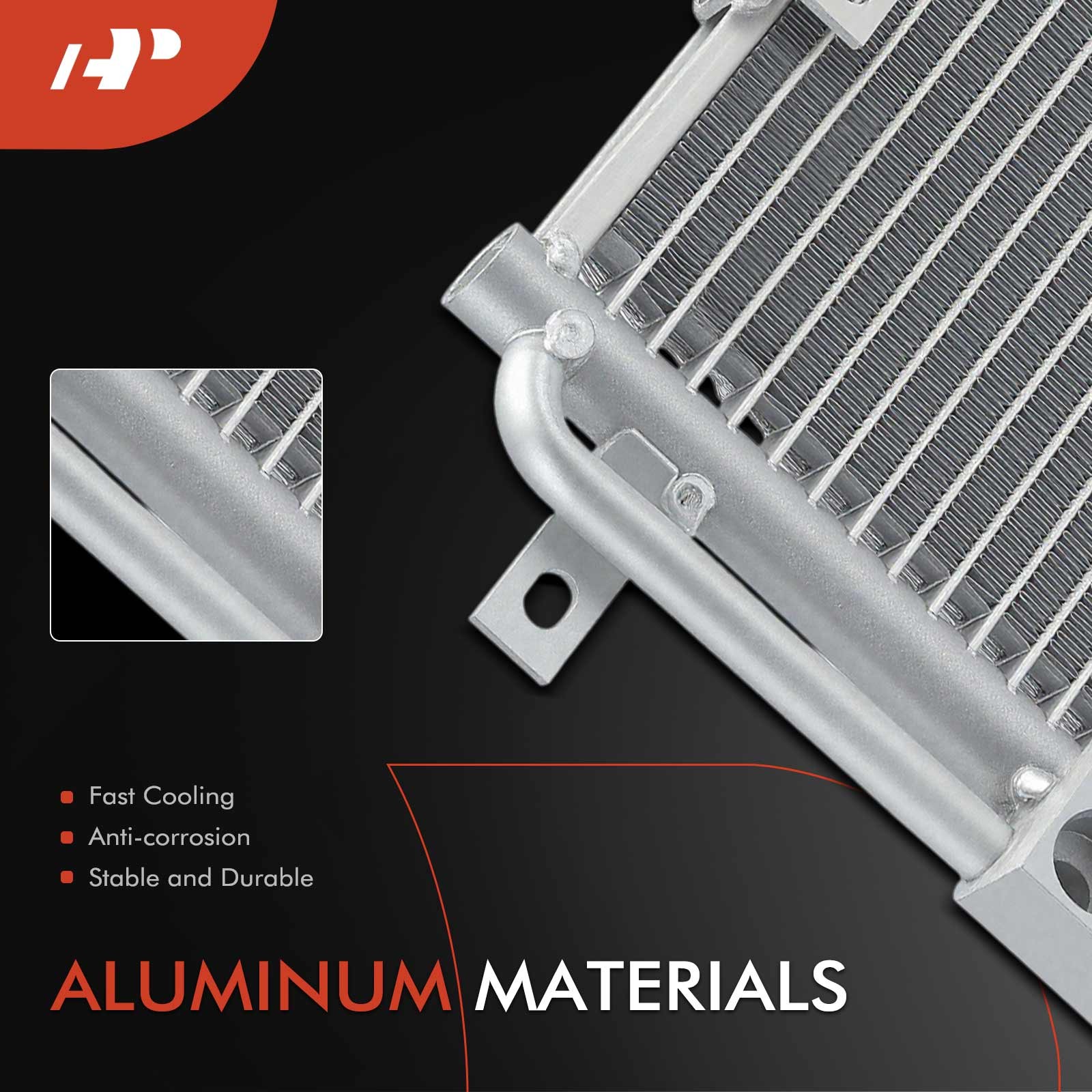 A-Premium A/C Condenser with Bracket Aluminum for Audi R8 2008-2012 2014-2015