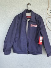 NWT Firestone Striped Logo Work Jacket Men s Size Large Workwear Navy Blue
