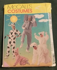 MCCALL'S SEWING PATTERN UNCUT KIDS COSTUMES 9506 SZ 3-4 ELEPHANT COW PIG BEAR