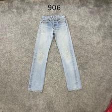 Vintage Levis 501 Jeans Actual 27x31 Light Wash Blue Distressed USA 90s