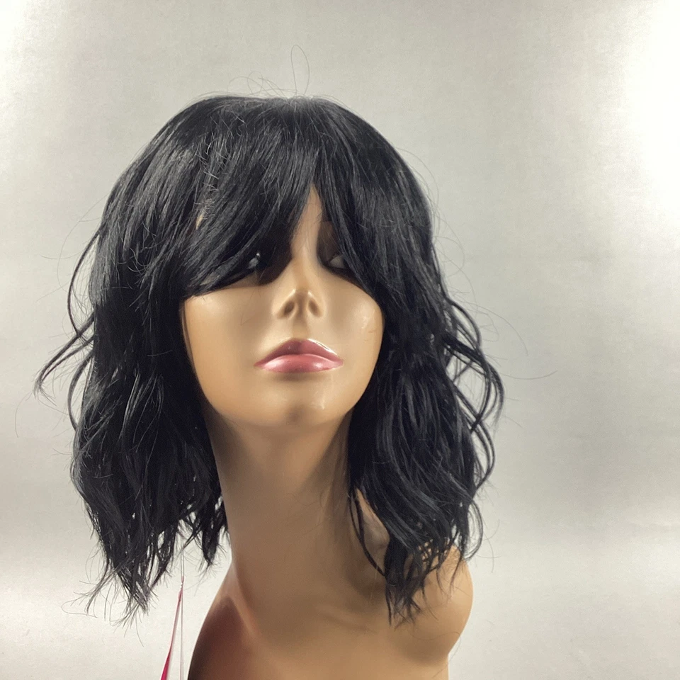Nadia Short Wavy #1 Jet Black Synthetic Full Wig - Image 2 of 4