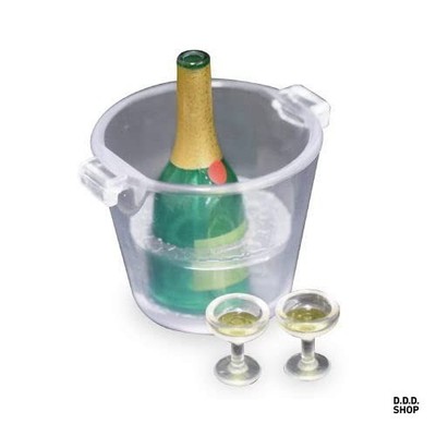 Champagne Tower Reissue Wine Bottle Green and Wine Cooler Single Gashapon Toy