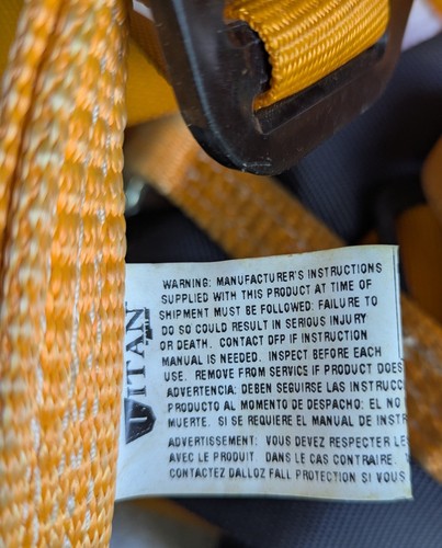 Miller Titan Safety Fall Harness Lanyard TK4091W - Picture 3 of 3