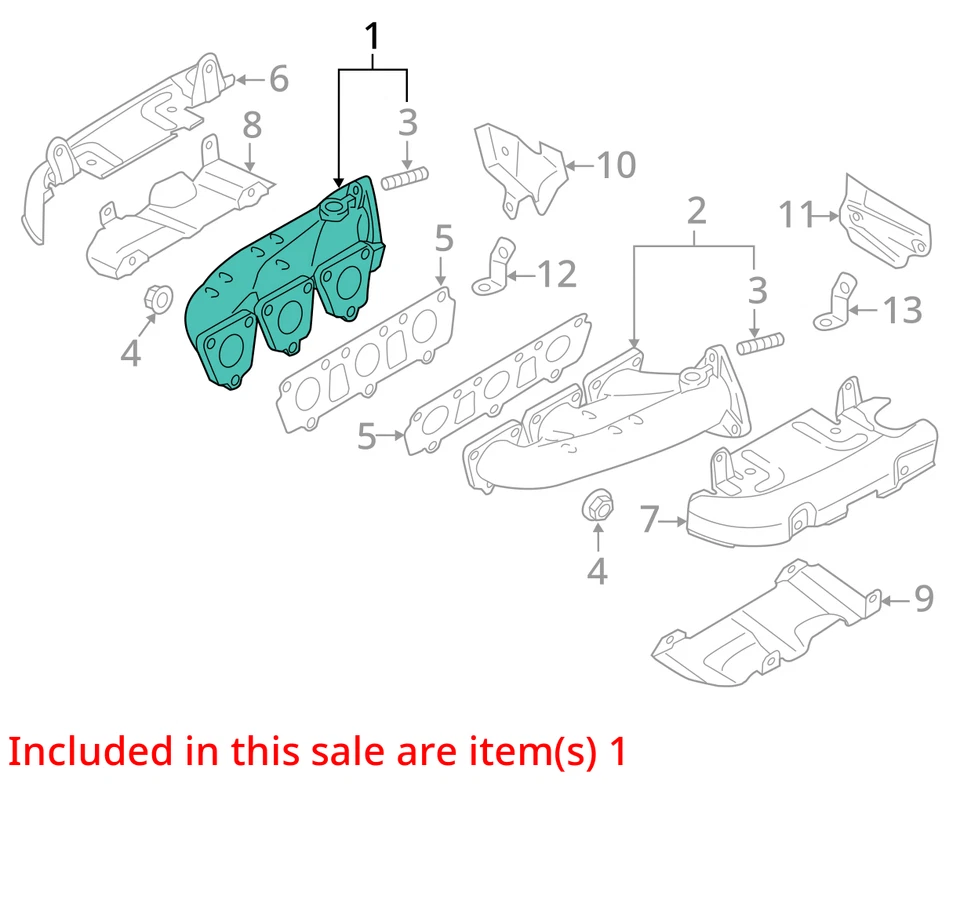 Audi Q7 2014 pasajero colector de escape derecho fabricante de equipos originales 64 k millas - LKQ302016296 Foto 4 de 4