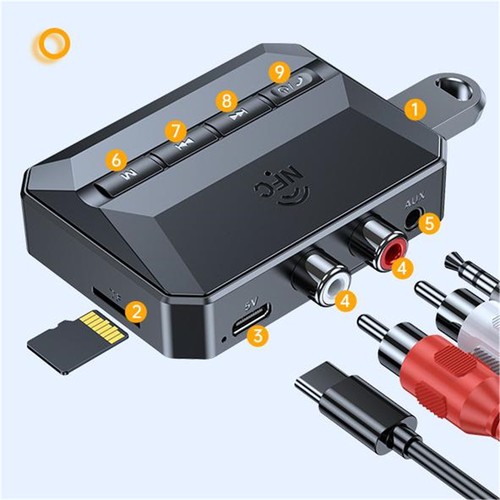 Handsfree Bluetooth 5.3 Audio Music Receiver Wireless 3.5mm AUX Home Car Adapter