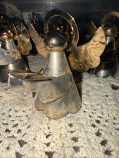 Vtg Set Of 6 Silver/Gold Plated Angels Set Of 6! Trumpet, Cymbals, & More! 2.5?
