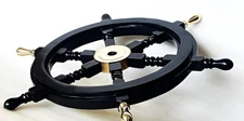 18" Wooden Handcrafted Ship Wheel – Nautical Maritime Wall Hanging Decor
