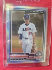 2023 Panini USA Baseball Stars & Stripes - Stunner Gonzales #8 Silver Prizm (RC)