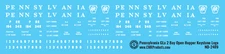N Scale - Pennsylvania GLa 2 Bay Keystone Open Hopper Decals