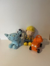 Bob The Builder Toy Bundle Bob & Pilchard Cat Plush Soft Toy & Dizzy Vehicle