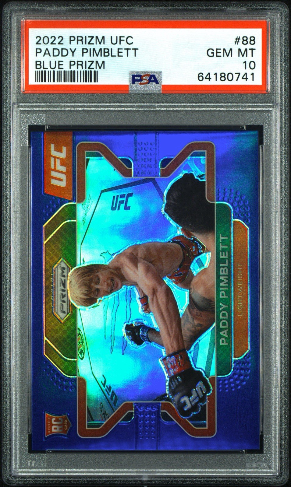 2022 Prizm UFC Paddy Pimblett Blue Prizm RC PSA 10 /199
