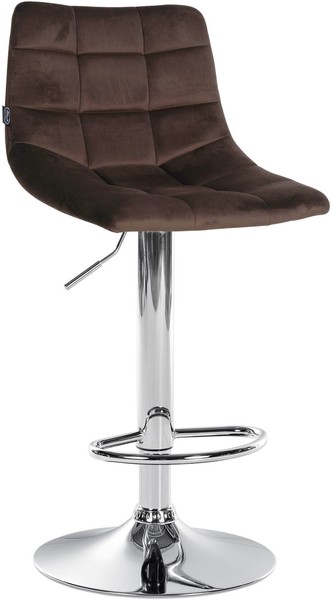Barhocker Jerry Samt Chrom Braun-image