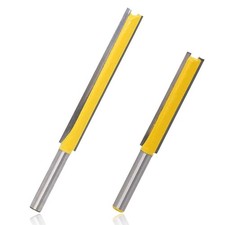Set of 2 Pieces Extra Long Straight Router Bit Set, 1/4-Inch Shank Double Flute