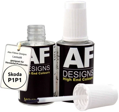 Stylo de peinture pour Skoda P1P1 Alpin White à séchage rapide 2 x 20 ml pein... - Photo 1/4