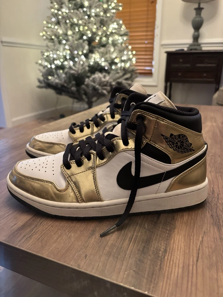 Nike Air Jordan 1 Mid SE Metallic Gold 2020 para hombre talla 9 DC1419-700 Foto 3 de 4