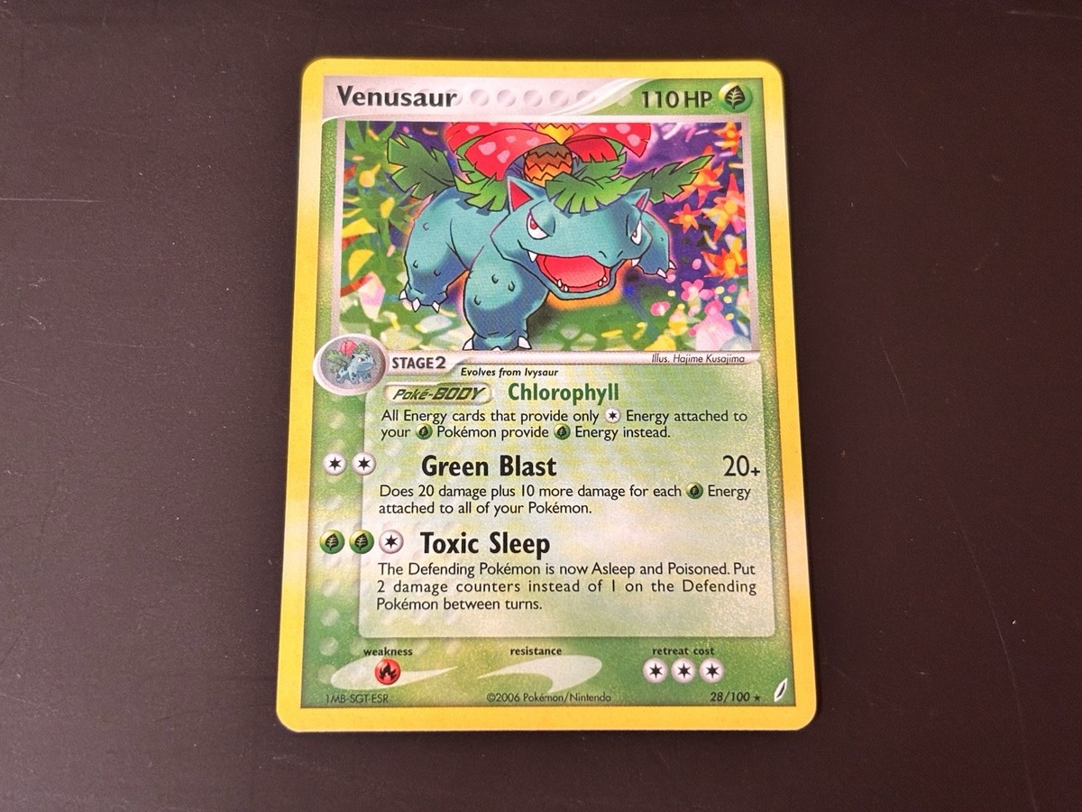Pokémon Venusaur 28/100 Holo Rare EX Crystal Guardians 2006 LP