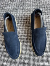 Loro Piana Summer Walk – Blue Suede – Size 43 – Men’s Italian Shoes