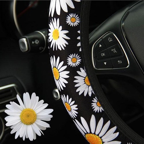 Daisy Steering Wheel Cover Printed Anti-Skid Elastic Car Steering Wheel - Picture 5 of 7