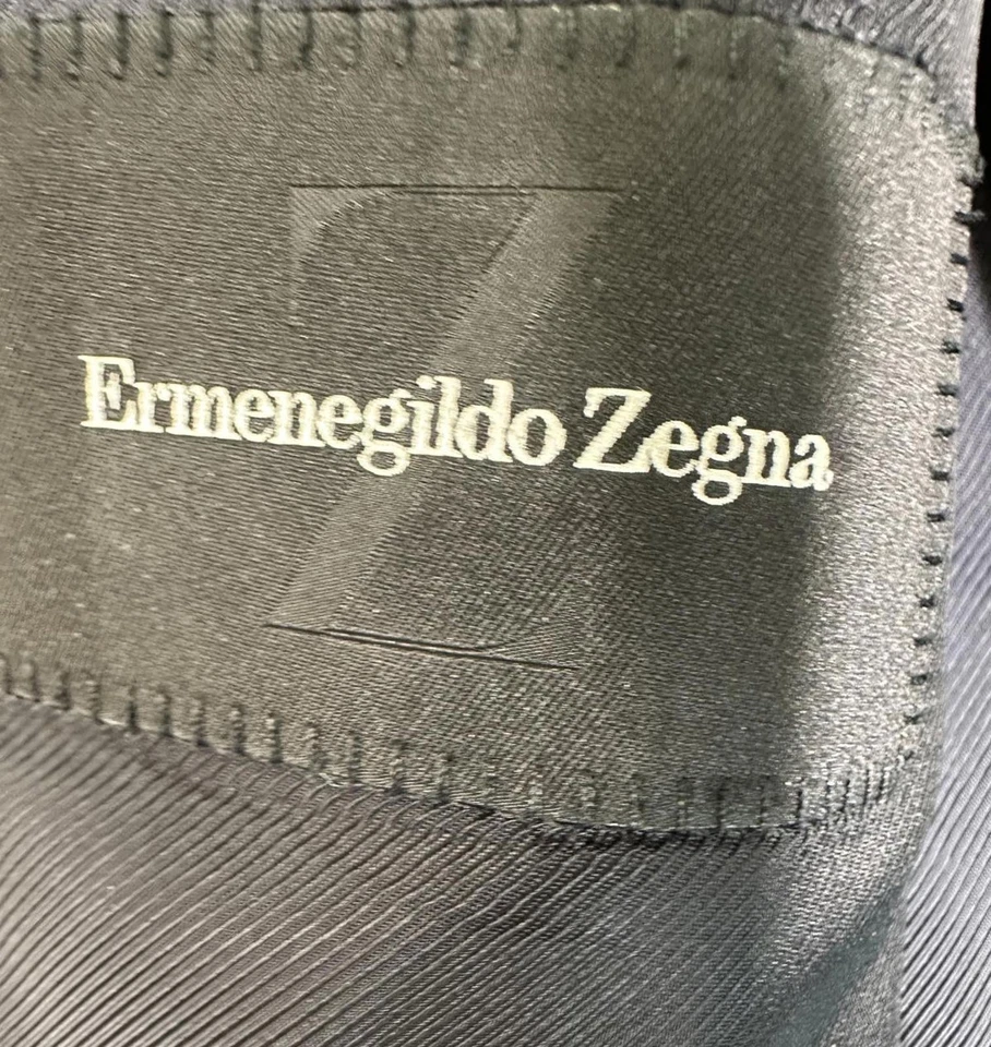 Abrigo Ermenegildo Zegna 52R negro cachemir puro clásico italiano de lujo Foto 3 de 4