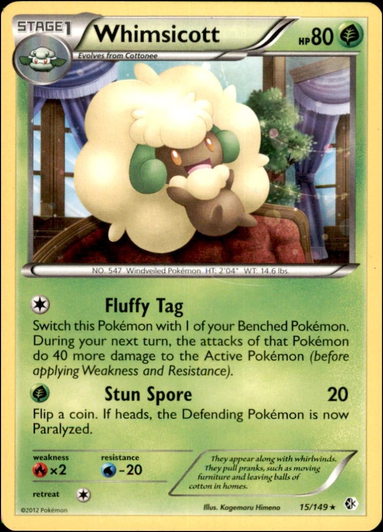 Pokemon - Whimsicott #15/149 - Boundaries Crossed Rare
