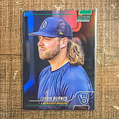 Topps 2022 Stadium Club Chrome Corbin Burnes Green Refractor #129 /99