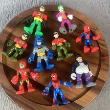 Imaginext Lote Figuras de Superhéroes DC y Marvel Lote 9, Batman Robin Joker Spider-Man
