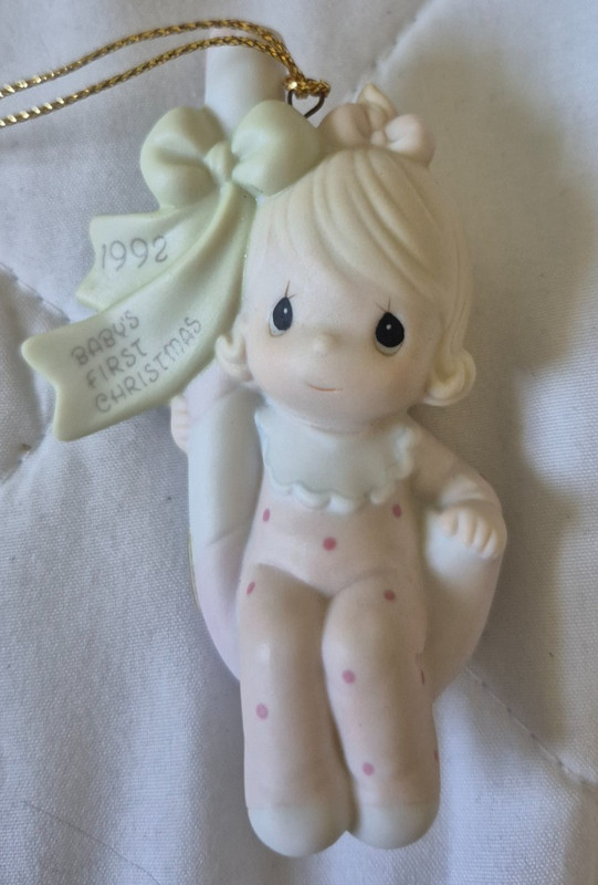 Precious Moments: Baby's First Christmas Ornament, 1992, Girl