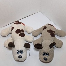 Vintage TONKA Pound Puppies 1985 Set Of 2 Newborns Plush Grey White