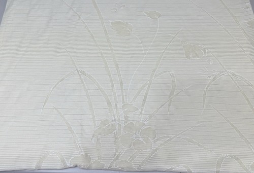 Tenda doccia vintage panna trasparente anni 70 80 JC Penney poly rayon design pizzo floreale - Foto 4 di 9