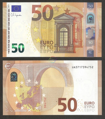 #ad #ad EUROPEAN UNION 50 Euro 2017 Prefix U P 29u Sign Lagarde UNC $84.99