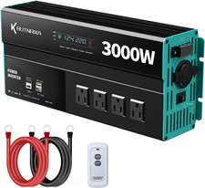 3000W Power Inverter 12V DC to 110V AC with 3 AC Outlets  USB Ports