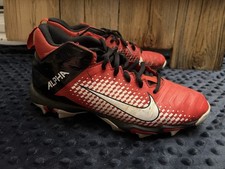 Boys Nike Alpha Menace 2 Shark Football Cleats Size Youth 6 Red/Black
