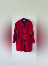 VTG Jonathan Michael Red Wool Coat Plaid Lined Jacket Made in USA Size L Rare