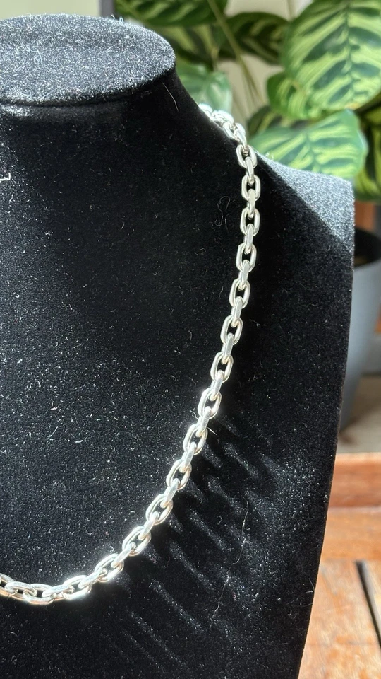 "Collar de cadena de cable de anclaje de 20"" de plata de ley 925 - 49,7 g - acabado rodio" Foto 4 de 4