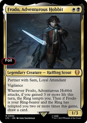 Foil Frodo, Adventurous Hobbit - 2 - NM - Commander: The Lord of the Rings: T...