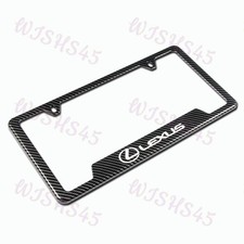 1pcs For Lexus Carbon Fiber Look License Plate Frame Abs Laser Style Logo New