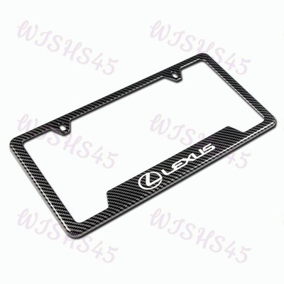 1PCS For LEXUS Carbon Fiber Look License Plate Frame ABS Laser Style Logo NEW