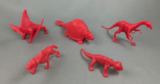 MPC Dinosaurs Red Plastic Vtg 1960s Prehistoric Playset Figure Lot of 5