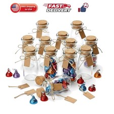 Small Glass Jars with Lids Set of 12 Mini Glass Bottles with Corks for Hall...