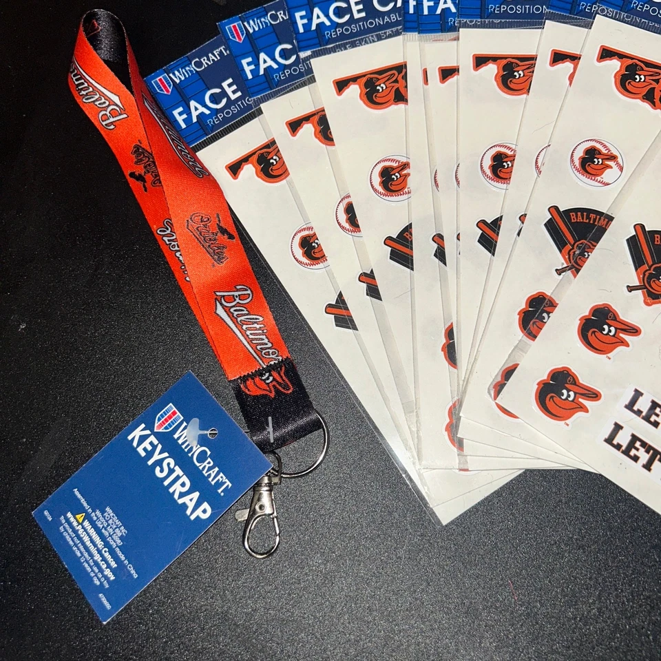 New Baltimore Orioles & Ravens MLB NFL Face Cals Sheet Eye Black Sheet Keychain - Image 3 of 3