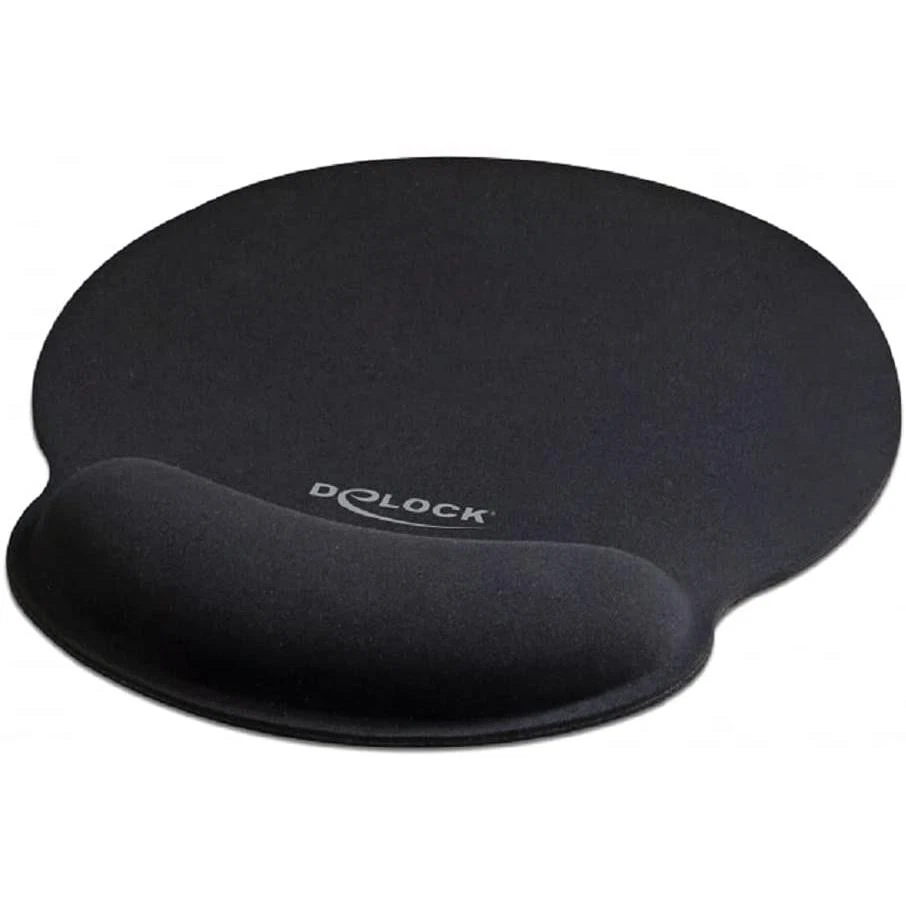 [12559] Delock Tapis de Souris ergonomique Rond avec Repose-Poignet Noir - Photo 1/1