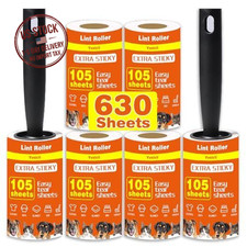 Yvnicll 630 Sheets Extra Sticky Lint Rollers for Pet Hair 630SHEET, Orange