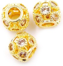 Jewelry Making Spacer Beads, 30pcs, 10.5mm x 9mm, 18K Gold