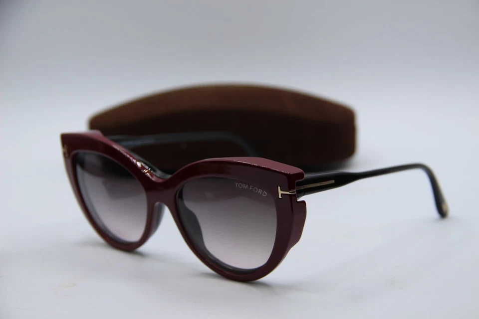 全新 TOM FORD TF 5772-B 001 Burgundy 夹式 正品框架 太阳镜 55-16 — 第 2/4 张图片