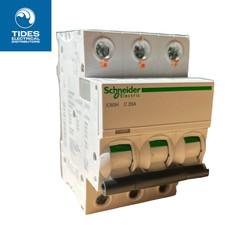 Schneider MCB 20 Amp Acti9 iC60H Type C 20A Triple Pole 3 Phase A9F54320