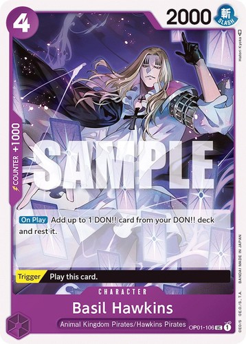 Basil Hawkins OP01-106 Uncommon Romance Dawn One Piece TCG