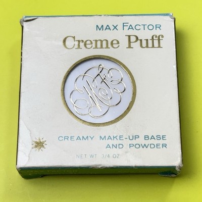 VTG MAX FACTOR Cream Puff Make-Up Base and Powder Fair Tone (Light Beige-Rose)
