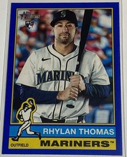 Topps 2025 Heritage Rookie Blue Bordered Rhylan Thomas #543 Mariners